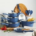 thumbnail image 4 of Tramontina Solara 14-Piece Aluminum Ceramic Nonstick Cookware Set with Utensils & Glass Lids, Induction-Ready, Oven & Dishwasher Safe - Blue, 4 of 14