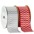 thumbnail image 5 of Offray Ribbon, Chevron Silver 1 1/2 inch Single Face Satin Polyester Ribbon, 9 feet, 5 of 6