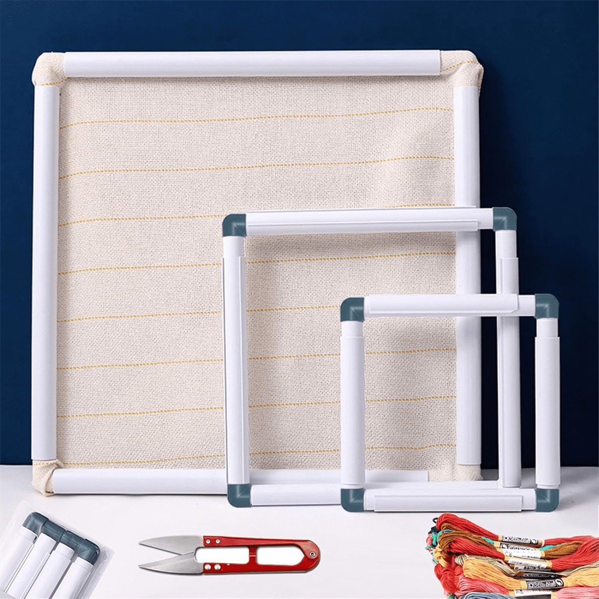 3-Pack Square Embroidery Hoops Hoops Punch Needle Hoops Embroidery Quilting Frame,Blue Blue Plastic