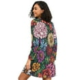 thumbnail image 2 of FORMRS Womens Long Sleeve Nightgowns Crew Neck Sleep Shirt Soft Pajamas Sizes S-3XL, Vibrant Flowers Pattern, 2 of 8