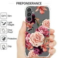 thumbnail image 2 of CoverON Phone Design For Samsung Galaxy A24 Case, Clear Flexible Soft Rubber Slim TPU Cover, Peony Flower, 2 of 7