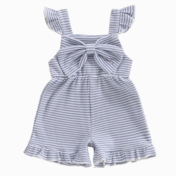 kpoplk Toddler Kid Baby Girl Strap Sleeveless Romper Halter Bunny Print Jumpsuit Bodysuit Shorts Overalls Summer Outfits Set Size 2-3 Years,Light Blue