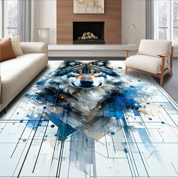 ODIKA 4x6 Machine Washable Non-Slip Area Rug, Geometric High Traffic Rug, Gray, 23028