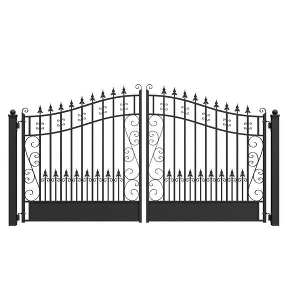 ALEKO Steel Dual Swing Black Driveway Gate Venice Style 12 x 6 feet