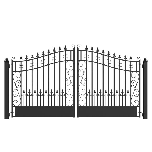 ALEKO Garden Yard Steel Dual Swing Driveway Gate 12 x 6 feet Venice Style