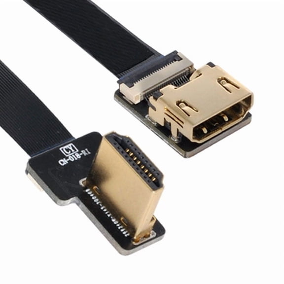 Chenyang CY CYFPV Left Angled 90 Degree HDMI Male to Female FPC Flat Cable for HDTV Multicopter Aerial Photography