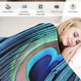 thumbnail image 3 of Chilfamy Peacock Feathers Cozy Throw Blanket for Bedroom Living Rooms Sofa Couch All Seasons Lightweight Anti-Pilling Velvet Texture Long-Lasting Blanket 40x50in, 3 of 6