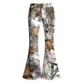 thumbnail image 3 of Grblisyd Girls Camo Pants Flare Leg Kids Camo Maple Leaf Print Pants School Uniform Slacks Preppy Clothes With Button and Pockets, 3 of 6