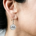 thumbnail image 2 of Stainless Steel Round Cat Face Dangle Earrings - Adorable Cat Lover Gift, 2 of 3