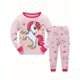 thumbnail image 2 of Girls Cartoon Unicorn Print Long Sleeve Pajamas Two Piece Sets For Toddler Girl, 2 of 4