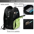 thumbnail image 4 of Balery Green White Flowers Print USB Charging Backpack for Men and Women - Water-Resistant, Anti-Theft Laptop Backpack with USB Port for Travel, Work, School, and College, 4 of 7