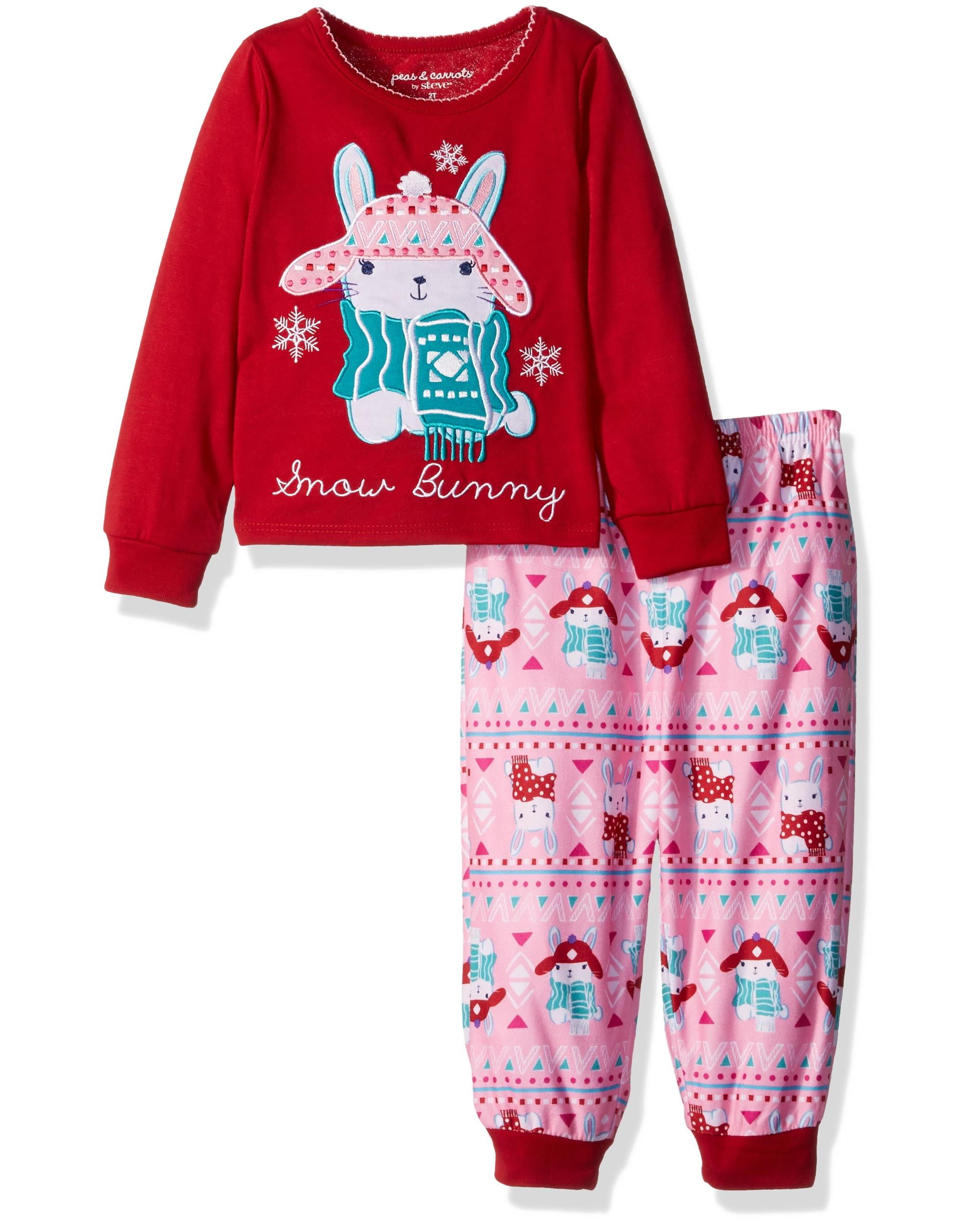 "Waiting Up For Santa" Toddler Girls 2 Piece Pajama Set