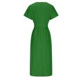 thumbnail image 5 of LOVZFMLL Dresses for Women Summer Casual V Neck Short Sleeve Button Maxi Shirt Dresses Work Fit Formal Outfits with Split Green M, 5 of 6
