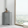 thumbnail image 2 of Teamson Home Mercer Freestanding Corner Floor Accent Cabinet, Gray, 2 of 9
