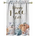 thumbnail image 6 of Fall Pumpkin Kitchen Curtains, Happy Fall Y''all Window Curtains, Farmhouse Thanksgiving Autumn Harvest Curtain for Kitchen Decor, 54" x 18" Valance, 27" x 36" Tier, 3 Panel Set, 6 of 6