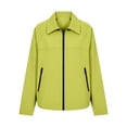 thumbnail image 7 of Jsaierl Women's Collared Zip Up Lightweight Jacket Long Sleeve Sporty Casual Bomber Coat with Zippered Pockets Daily Outdoor Top, 7 of 7