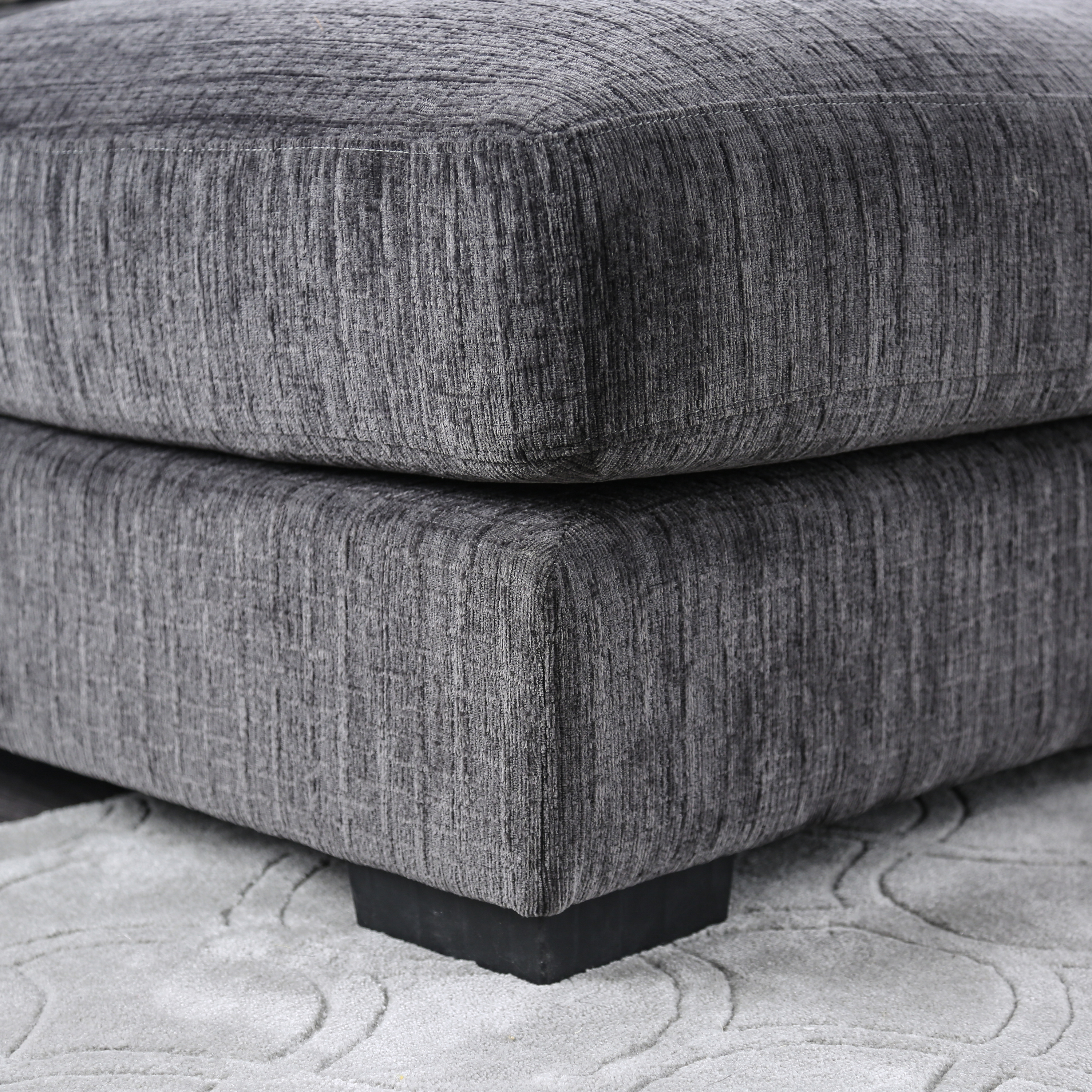 Furniture of America Contemporary Fabric Kayla Ottoman, Gray