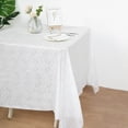 thumbnail image 3 of Efavormart 65" White Square Plastic Lace Design Tablecloth, Disposable Lace Print Tablecloth, 3 of 11