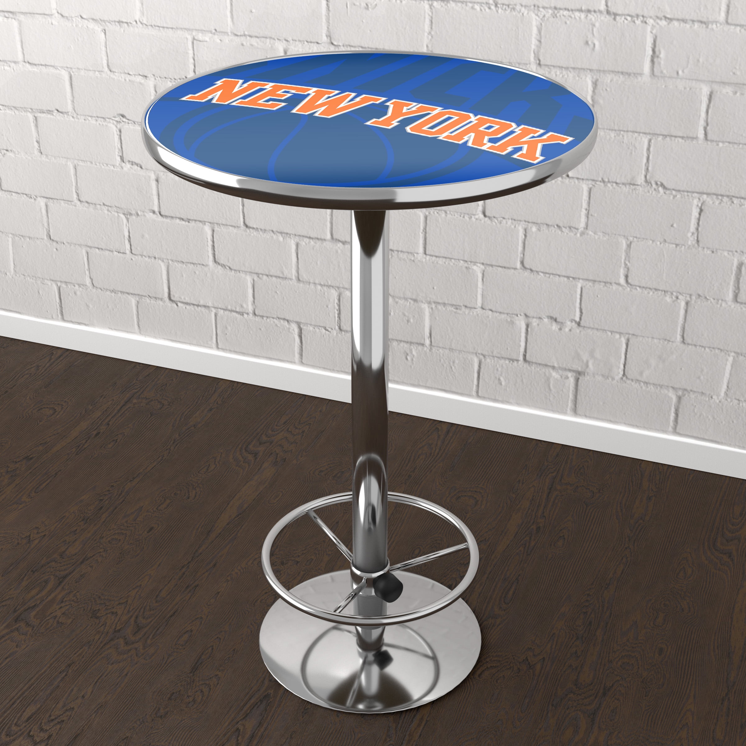 New York Knicks Fade Bar Table with Adjustable Footrest and Acrylic Top