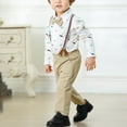 thumbnail image 3 of Gerichy Toddler Baby Boy Clothes Fall Winter Outfit, Baby Boys Outfit 2PCS Children's Suit Boys English Gentleman Vest Set Piano Hosting Performance Dress Flower Boys Weekend Birthday Suit Boys Suit, 3 of 5