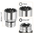 thumbnail image 2 of Uxcell 12 Points Socket 3/8" Drive 15mm Metric Shallow Impact Socket, 2 of 7