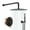 2-function 12" round showerhead, matte black, variant on 12 in Round Shower System, Matte Black Rainfall Shower Faucet Set Complete with Handheld Shower, Pressure Balance Valve, Tub Spout, Shower Valve Trim Kit for Bathroom