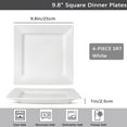 thumbnail image 3 of XINLTC Cermic Square Serving Plates 9.8 inch, Set of 4, White, Dinner Plates for Pizza, Steak, Pasta, Salad, Porcelain Serving Trays, Microwave, Oven, Dishwasher Safe, 3 of 6