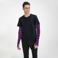 thumbnail image 3 of Vsdgher Purple Black Plaid Pattern Cooling Arm Sleeves for Men & Women, Breathable, UV Sun Protection, Sports Arm Sleeves for Women, Men & Youth, 3 of 8