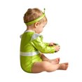 thumbnail image 7 of iiniim Toddler Space Explorer Romper Baby Boys Girls Alien Outfit with Antenna Headband Sparkly Playsuit Fluorescent Green 0-6M, 7 of 7