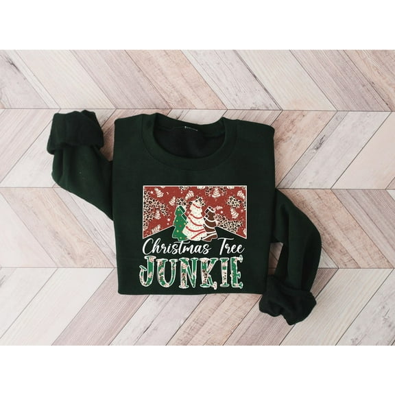 Christmas Tree Junkie Sweatshirt, Little Debbie, Christmas Tree Shirt, Holiday Sweater, Christmas Sweater Gift, Christmas Tree Shirt