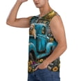 thumbnail image 3 of Fotbe Vintage Pickup Sunflower Dog Men's Camiseta sin Mangas Estampada para Hombres, Playera Casual para Gimnasio, Entrenamiento, Playa-X-Large, 3 of 7