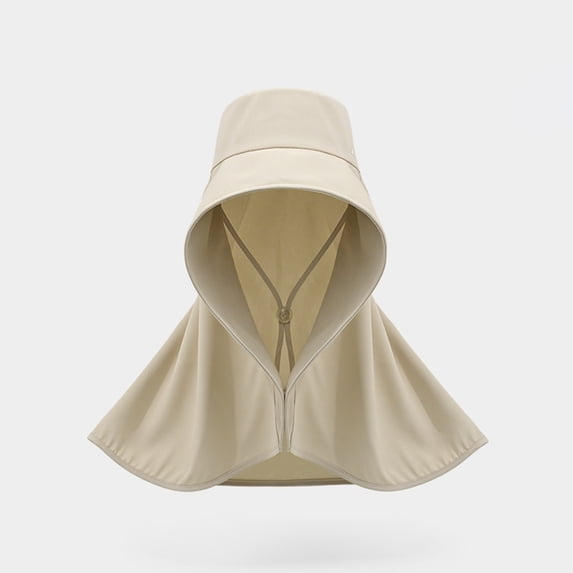 CUZIBR Women'S Summer Sun Hat Solid Color Adjustable Strap Large Wide Brim Beach Caps Foldable Cover Neck Flap Soft Top Travel Outdoor Vacation Uv Protection Hiking Fishing Hat,Beige,One Size