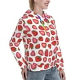 thumbnail image 6 of Sikiie Hand Drawn Strawberry Women's Casual Hoodies Long Sleeve Lightweight Pullover Tops Loose Sweatshirt-Medium, 6 of 7