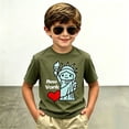 thumbnail image 3 of YUEHUA Kids' Cute Statue New York Graphic T-Shirt, Boys' Short Sleeve Tee, Cartoon NYC Icon Print Casual Top for Travel & Everyday Wear, 3 of 5