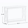 thumbnail image 6 of BTMWAY Entryway Table, 2-Tier Oxford Console Table with Storage Shelf, Wood Cocktail Table Modern Accent Table with X-shape Design, Long Sofa Table Entry Side Table for Hallway Living Room, Coffee, 6 of 6