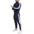 thumbnail image 2 of CCRFTGI Track Suits Mens 2 Piece Set Outfit Casual Zip Up Contrast Sports Jogging Tracksuits Navy 2XL, 2 of 5