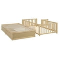 thumbnail image 6 of Harper & Bright Designs Twin Size Daybed with Two Drawers, Solid Wood Low Platform Bed Frame with Fence Montessori Bed for Boys Girls, Split into Floor Bed & Daybed, Natural, 6 of 14