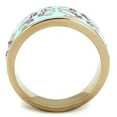 thumbnail image 3 of IP Rose Gold(Ion Plating) Stainless Steel Ring with Top Grade Crystal in Rose for Women Rose Stone Color Style TK1689 Size 7, 3 of 4
