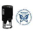 thumbnail image 1 of Printtoo Self Inking Custom Round Butterfly Design Address Return Rubber Stamp Personalized Stamper-Blue, 1 of 4