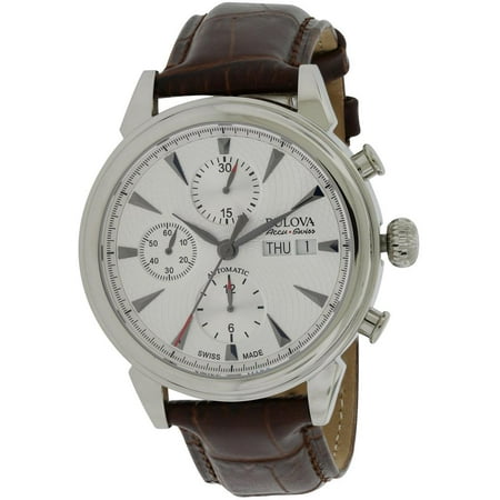 Bulova AccuSwiss Gemini Leather Automatic Chronograph Mens Watch 63C112