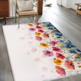 thumbnail image 2 of Spring Floral Area Rugs 3x5 ft Watercolor Red Orange Blue Flower Plant Washable Rug Non Slip Indoor Carpet Absorbent Floor Mat for Living Room Bedroom Dining Room, 2 of 9