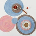 thumbnail image 2 of Classic Woven Tabletop Collection, Indoor/Outdoor Placemat Set, Round,4 Piece,Blue, 2 of 5