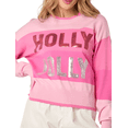 thumbnail image 5 of Women Christmas Knit Sweater Long Sleeve Crewneck Sequins Letter Striped Xmas Holiday Pullover Tops, 5 of 7