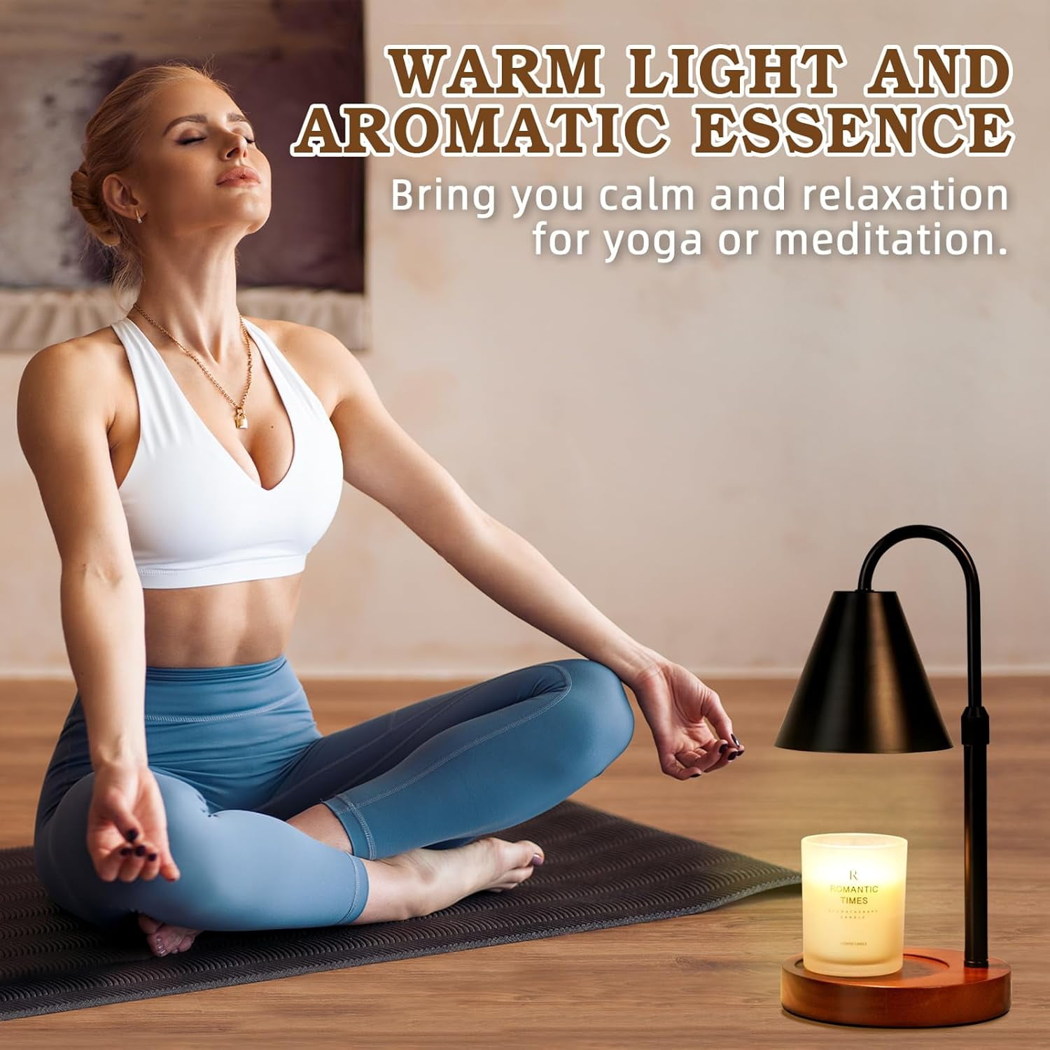 Funistree Candle Warmer Lamp with Timer Dimmable, Modern Candle Warmer Black Candles Lamp for Jar Candle, Gifts for Women Mom Wife, New Home Decor