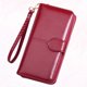 thumbnail image 3 of Cartera larga de piel sintética con cremallera para teléfono móvil, cierre a presión, portátil (rojo vino), 3 of 7