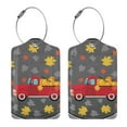 thumbnail image 3 of Sikiie Red Pickup Truck With Pumpkins Luggage Tag for Suitcase Leather Baggage Tag with Stainless Steel Loop Privacy Cover for Women Men Girls-2 PCS, 3 of 5