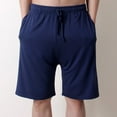 thumbnail image 4 of Kvture Big And Tall Casual Shorts for Men Stretchy Drawstring Knee Length Shorts Summer Loose Breathable Home Shorts Solid Color Lightweight Beach Shorts Navy XL, 4 of 8