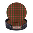 thumbnail image 1 of Posavasos de cuero de 6 piezas, posavasos de tartán del clan Macfie para bebidas, posavasos para tazas, regalo de inauguración de la casa, ideal para la decoración del hogar, 1 of 7