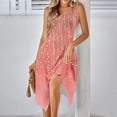 thumbnail image 4 of Ovzne Robes pour Femmes 2025 Robe Femme Mode Été Plage Imprimé Poches Camisole Col Rond Sans Manches Robes Camisole Robe de Printemps Liquidation, 4 of 7