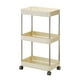 thumbnail image 2 of Carrito de almacenamiento pequeño con ruedas, estante para almacenar refrigerios y frutas, ideal para dormitorio, baño y sala de estar, diseño de costura estrecha, plegable y portátil,, 2 of 7